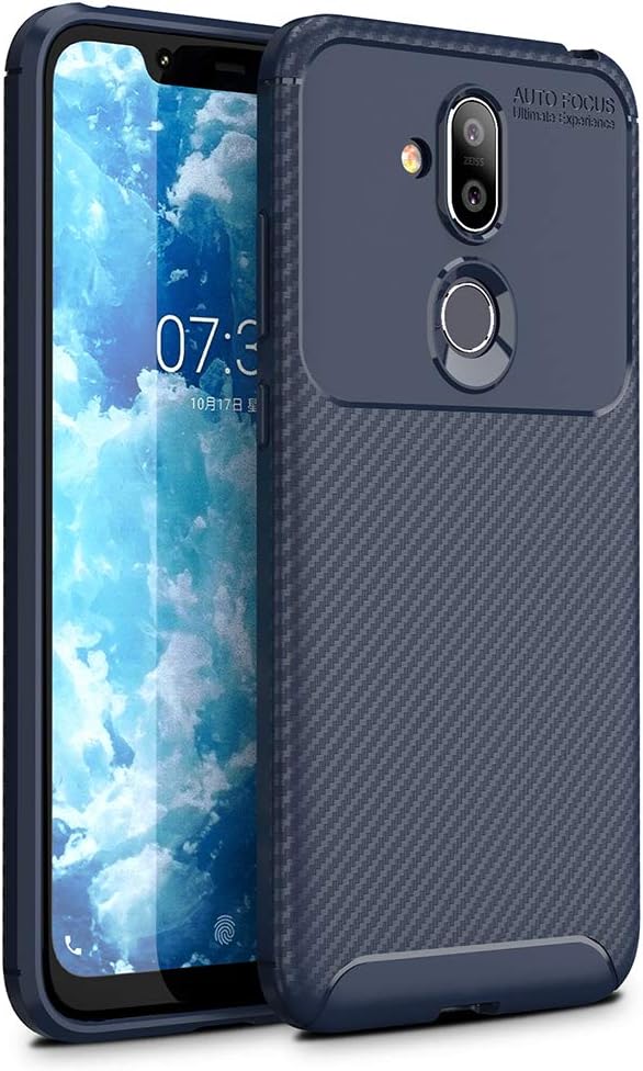 Nokia 8.1 Case, Nokia 7.1 Plus Case, Nokia X7 Case Slinco Flexible Soft TPU Slim Light Rugged Durable Armor Snugly Fit Case for Nokia 8.1/Nokia 7.1 Plus/Nokia X7 (Navy, Nokia 8.1)