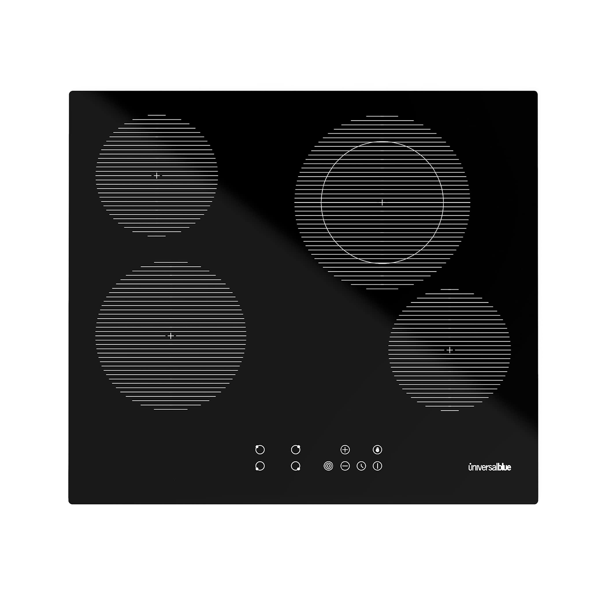 UNIVERSALBLUE-Placa-Vitroceramica-4-Fuegos-Negra-Cristal-Templado-Potencia-6400-W-Control-Tactil-Temporizador