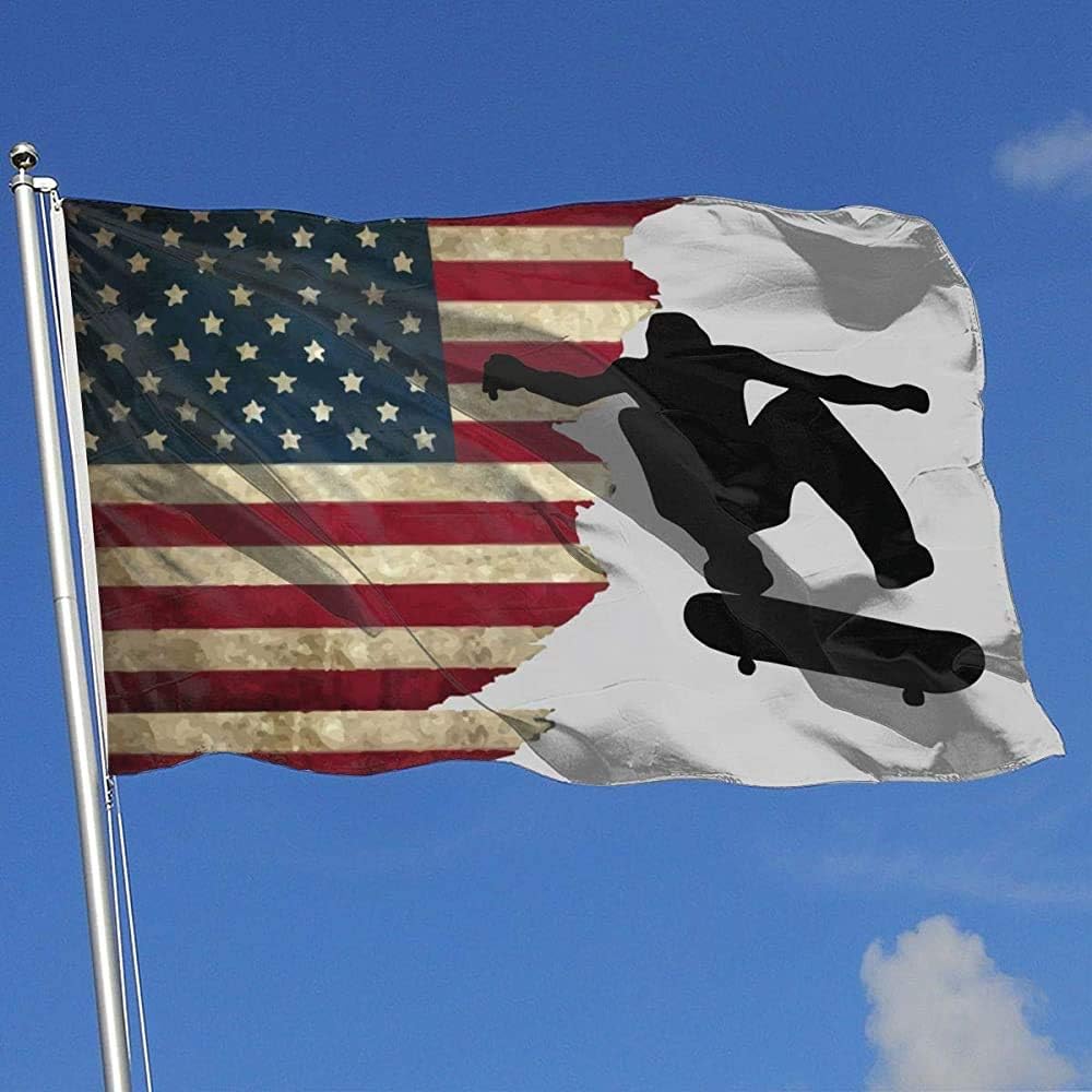 wallxxj Flag Usa Flag Skateboard Skater Outdoor Sports Indoor Home