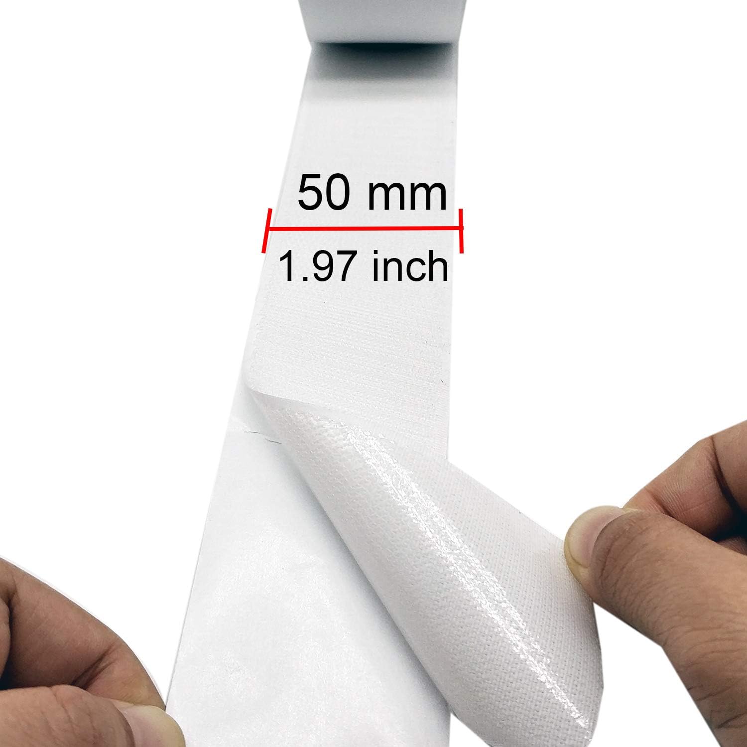 Eroilor 5 Meter (16.4 ft) Long 50mm (2 inch) Width Hook and Loop Tape Self-Adhesive Tape - White - Image 3