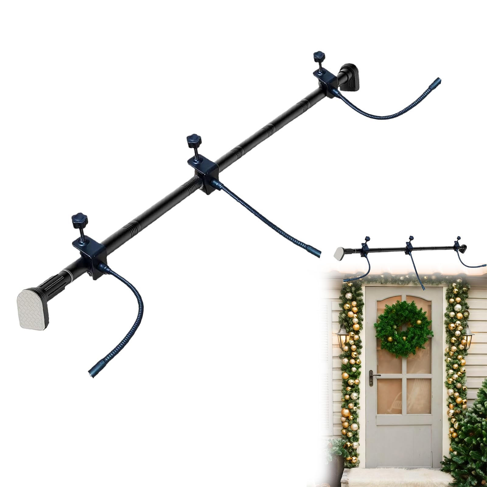 Photo 1 of No Hardware Garland Hangers for Front Door Garland Holder for Door Frame Adjustable Fits 32"- 80" Doors