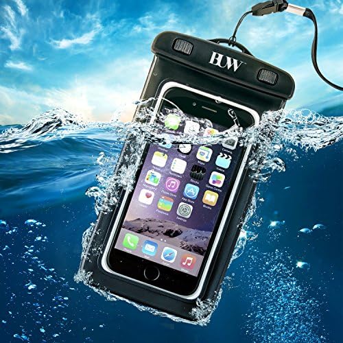 "Breathe Under Water" Full Face Snorkel Mask with iPhone Waterproof Case, Ocean view 180° (Black, Only Waterproof Case)