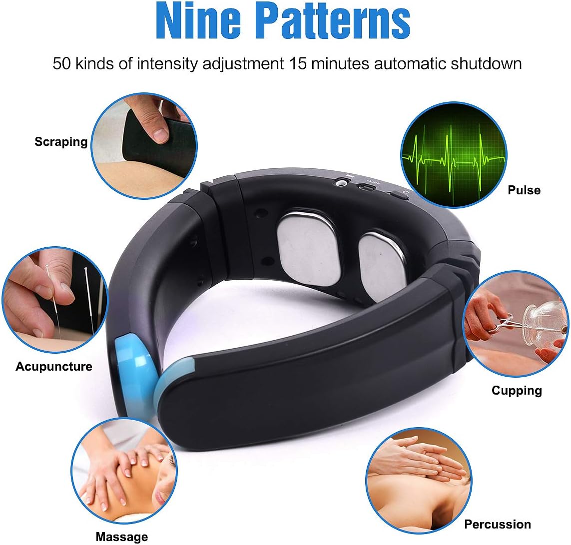 OSITO FDA Cleared|Neck Massager with Heat, Intelligent Portable Device 9 Modes 50 Levels Strength Neck Massage Equipment, Deep Tissue Massage Trigger Point for Office Home Sport: Health & Personal Care