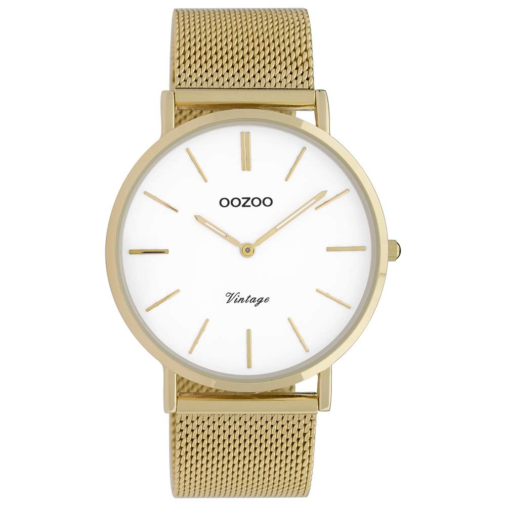 OOZOO Vintage Goldkleurig/White watch C9909 (40 mm)