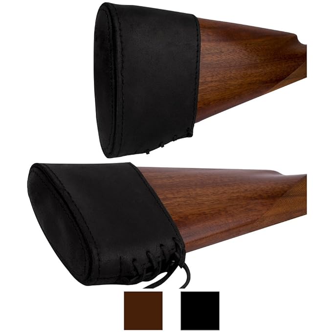 BronzeDog Slip On Recoil Pad Genuine Leather Buttstock Extension for