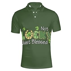 HUGS IDEA Lucky Print Golf Shirt St. Patrick's