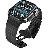 WINGLE Compatible for Apple Watch Band Ultra 3/2/1 Band 49mm Series 11 10 46mm 45mm 44mm 42mm SE 3/2/1 Series 9 8 7 6 5 4 3 2 1 Men, Stainless Steel Classy Business Metal iWatch Bands Bracelet, Black