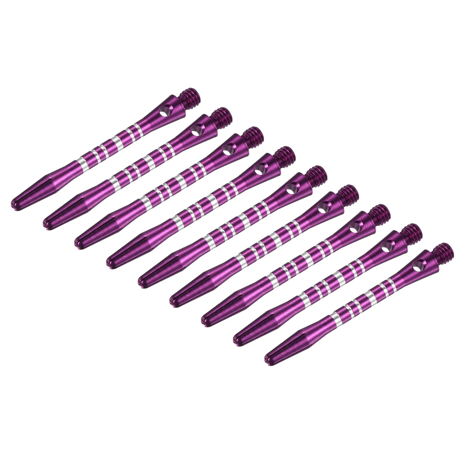 PATIKIL 45mm Aluminum Dart Shafts, Medium 2BA Thread Dart Stems Dart Accessories Throwing Fitting for Steel Tip - 9 Pack (Silver Tone, Purple)