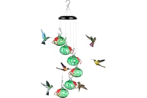 Headak Life Charming Wind Chimes Hummingbird feeders for Outdoors Hanging ant and bee Proof,Never Leak,Perfect Garden Decor for Outside(Green)…
