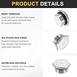 HARFINGTON 304 Stainless Steel Pipe Plug Fitting