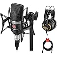 Neumann TLM-102 Studio Condenser Microphone Studio Set (Black) with AKG K 240 Studio Pro Headphones & XLR Cable Bundle