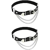 alisikee Adjustable Leg Garter with Chains, Elastic Punk Thigh Garters for Women, 1 Pair
