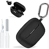 OAJ Soft Silicone Protective Case Cover for JBL Endurance Race 2, Front LED Visible, Compatible with JBL Endurance Race 2 Charging Case with Carabiner & Cleaner kit(Black)