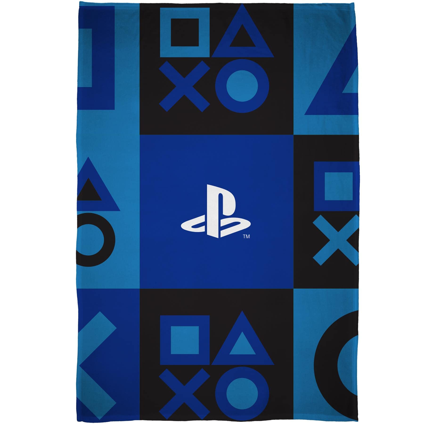 PlayStation Fleece Blanket Bed Throw Controller Icons Check Design | Super Soft Blanket | Perfect for Any Bedroom, 100 x 150cm — image 1