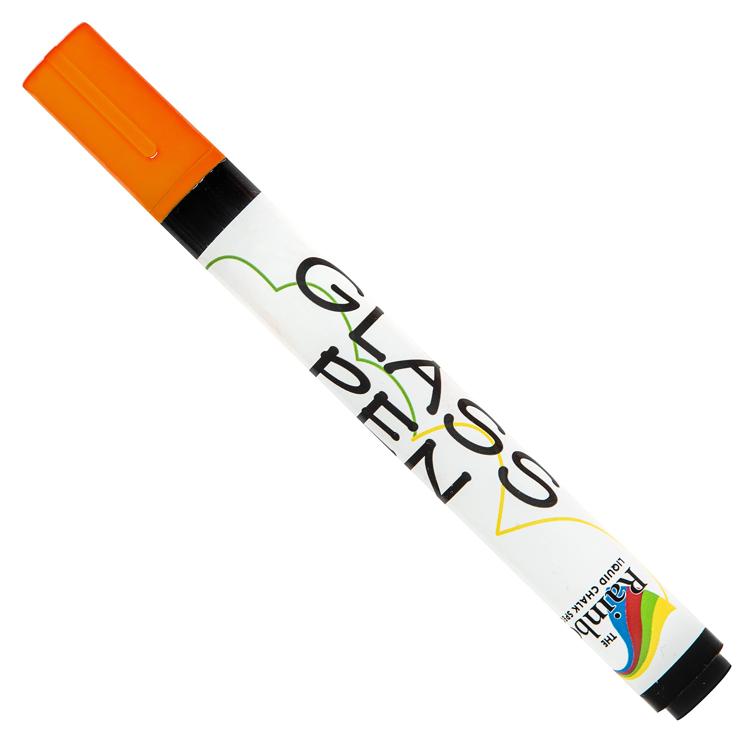 RAINBOW CHALK MARKERS LTD Orange Glass Pen with a 5mm bullet nib designed for writing on windows and glass