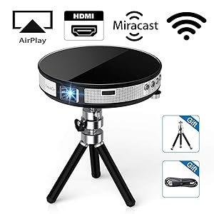 ExquizOn Proyector DLP Portátil R6 Mini Proyector 854 * 480 Soporta Video 1080P Full HD para Cine en Casa Entrada...