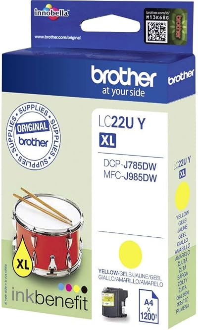 Brother LC22UY Yellow Super High Yield Ink Cartridge Genuine Supplies