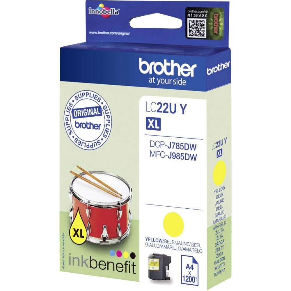 Brother LC22UY Yellow Super High Yield Ink Cartridge, Genuine Supplies