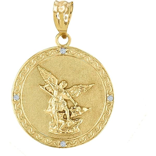Amazon.com: Fine 14k Two-Tone Gold Saint Michael The