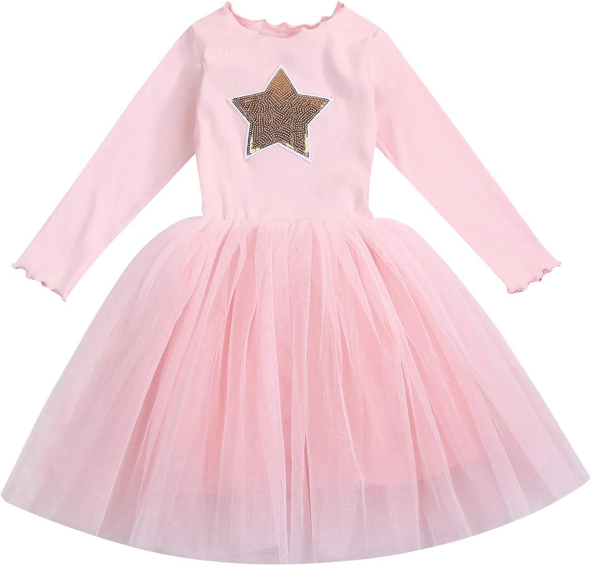 Children Kids Baby Girls Tutu Dress Sequins Stars Prints