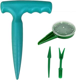 Yardwe 4 Pack Mini Gartenwerkzeug Set Zwiebelpflanzer- Gartenpflanze Blumensamen Dispenser, Saatgut, Gartensämlinge Dibber und Widger für Gartengewächshaus