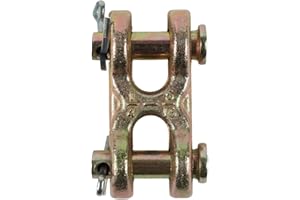4 Packs 1/4-5/16 Inch Double Clevis Link, G70 Forged Twin Clevis Links, Zinc-Plated Safety Chain Repair Links, Truck Trailer 