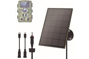 3W/5V Trail Camera Solar Panel,Solar Battery Charger Kit For Hunting Camera Solar Panel Built-in 6000MAh Rechargeable Lithium