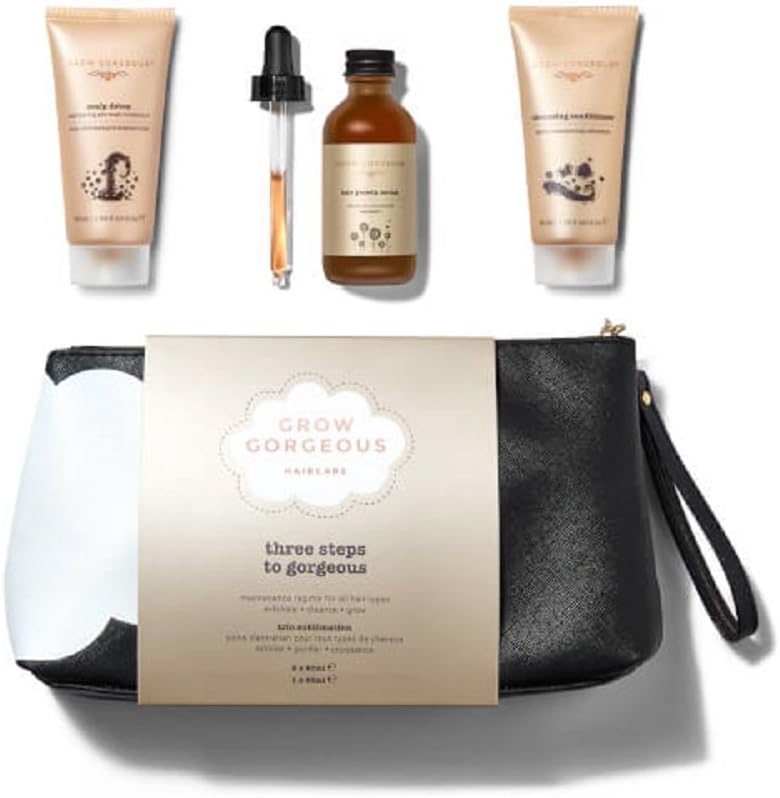 Grow Gorgeous Three Steps to Gorgeous Hair Gift Set with FULL SIZE Hair Serum