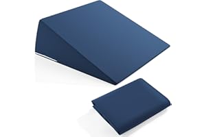 HOMBYS Wedge Pillow Cover, 24x24x7.5 Inch Breathable Wedge Pillowcase (Pillow Not Include), Machine Washable Cover with Zipper, 1 Pack (Navy Blue)