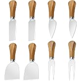 Corotue 8 Pcs Cheese Knife Set, Cute Cheese Knives for Charcuterie Board, Stainless Steel Cheese Cutter with Wooden Handles, Dishwasher Safe, Hostess Gift Mother's Day, Weddings &amp; Housewarming Parties
