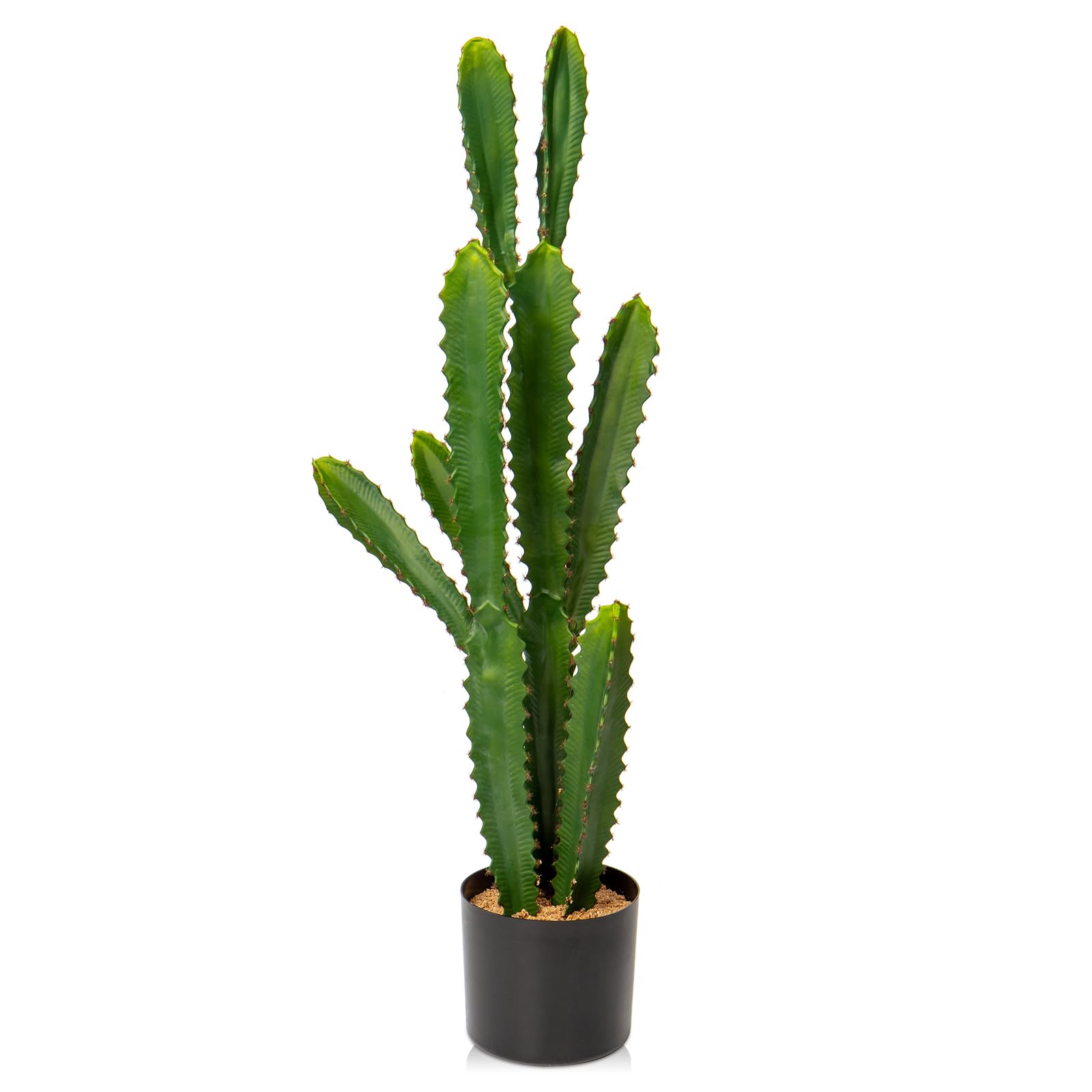 DILATATA 32.5” Tall Fake Cactus Plant Potted Large Cactus 'Euphorbia