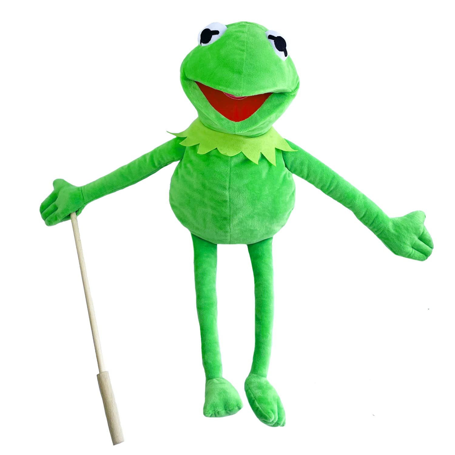 Photo 1 of Kermit Frog Puppet with Detachable Control Wooden Rod, The Puppet Movie Show Soft Stuffed Plush Toy