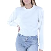 DANIELLE BERNSTEIN Womens Long Sleeve Shoulder Padding Jewel Neck Sweater
