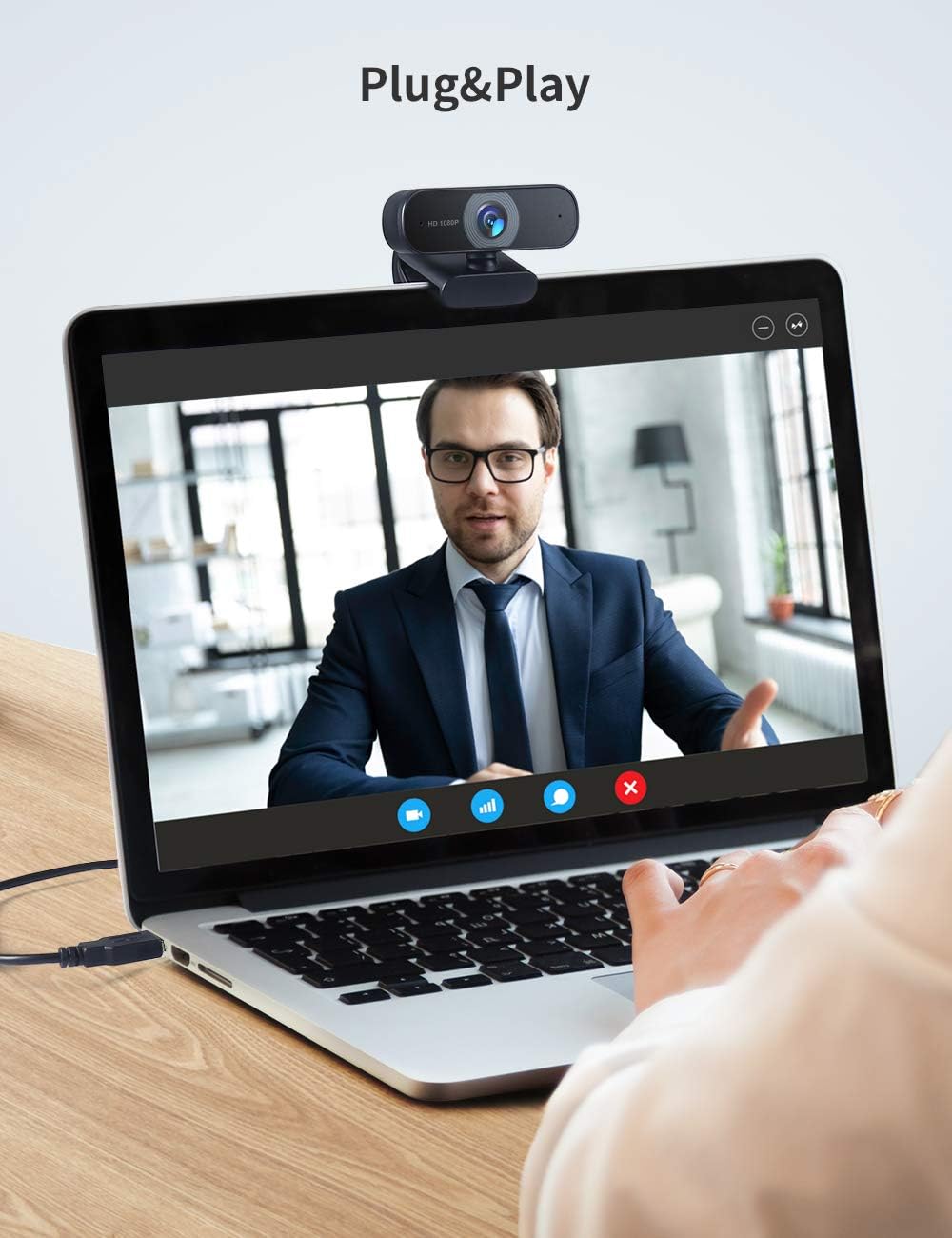 RALENO 1080P Webcam, Dual Built-in Microphones, Full HD Video Camera for Computers PC Laptop Desktop, USB Plug and Play, Conference Video Calling, Streaming: Electronics