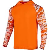 Drizomo Men's Fishing Shirt with Hood,UPF 50+ Sun Protection Hoodie Camo Long Sleeve Shirts High Visibility Safety T Shirt