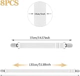 Hanyousheng 8 Pcs Adjustable Bed Sheet Clips, 30cm-130cm, White view 2