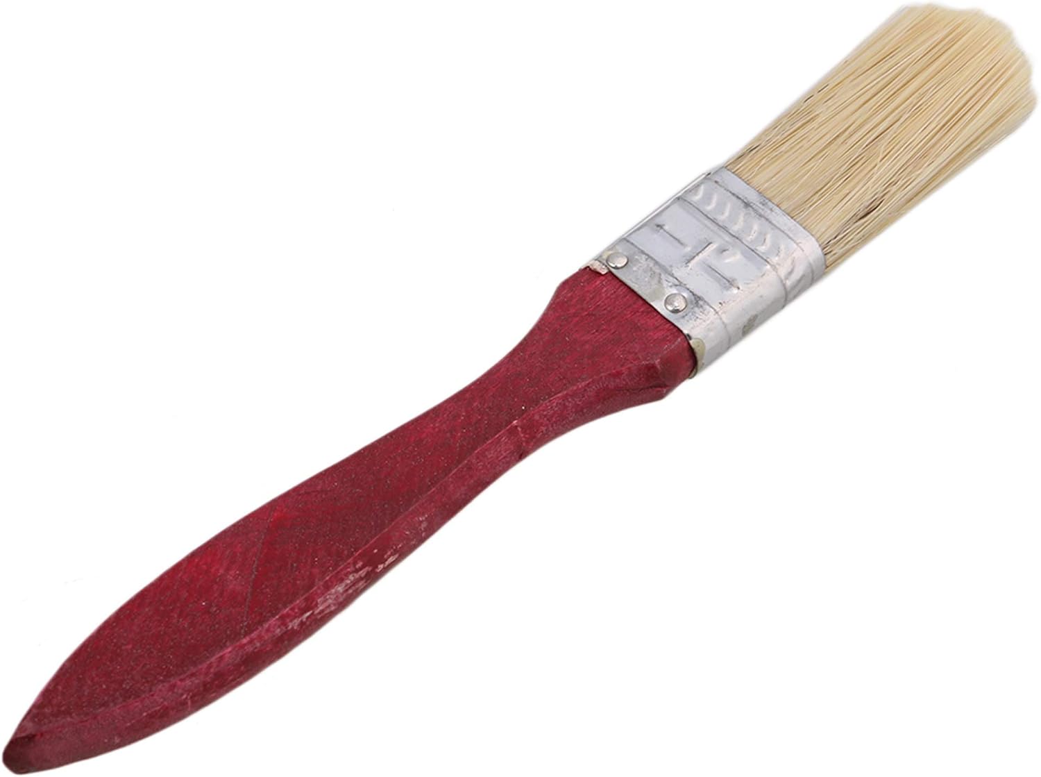 1 inch/2.54cm Red Wooden Handle Paint Brushes(20 Pack) Painting Decorating Stains Home DIY Tool Set, Red,yellow - Image 3