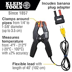Klein Tools 69140 K-Type Thermometer, Pipe