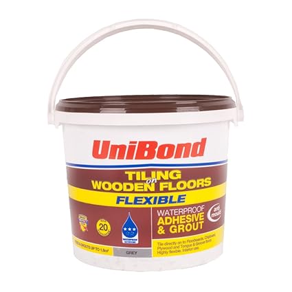 Unibond Wooden Flooring Tile Adhesive Grout Grey 1 8m2