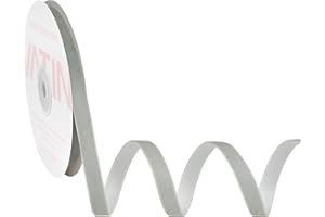 VATIN Silver Velvet Ribbon 3/8" Gray Premium Plush Velvet Woven Edge Ribbon for Christmas Tree,Gift Wrapping,Flower Bouquet,Wreath Decorations,Bow Making- 25 Yards