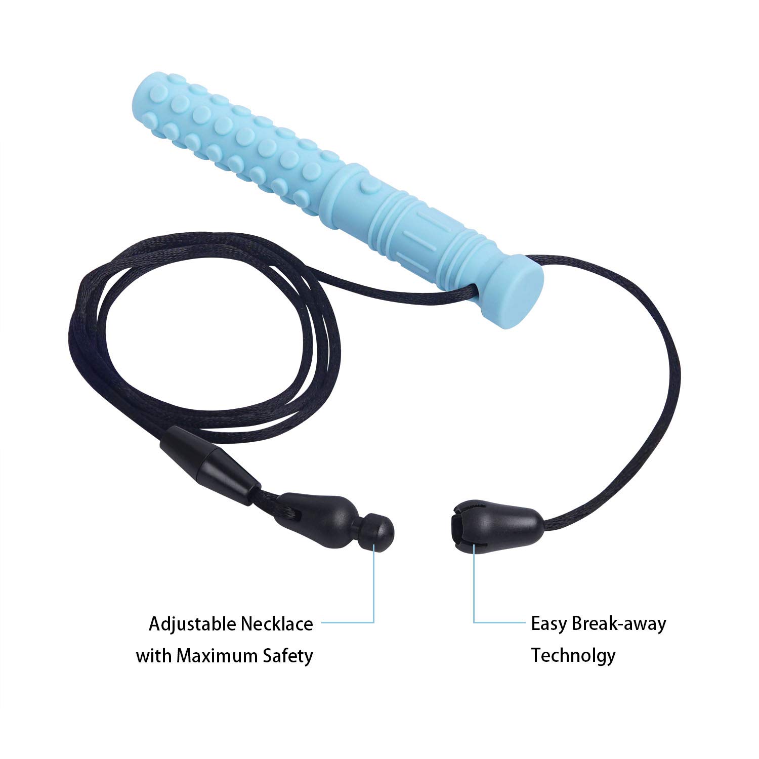 Seeway Mace Chew Necklace for Sensory Kids, Silicone Autism Chew Toys, Oral Motor Chewy Necklace Sensory for Chewing, ADHD, Biting or Special Needs (6 Pack)