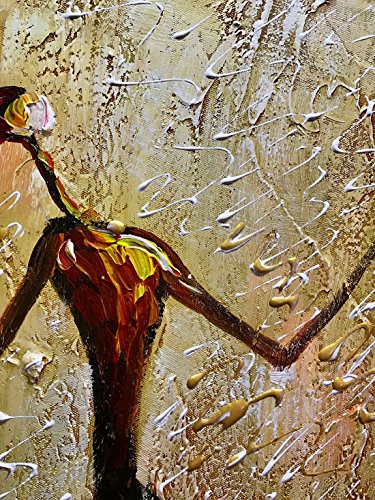 Metuu Oil Paintings, Ballet Dancer Girl Paintings Modern Home Decor Wall Art Painting Wood Inside Framed Hanging Wall Decoration Abstract Painting Ready to hang 24x36inch