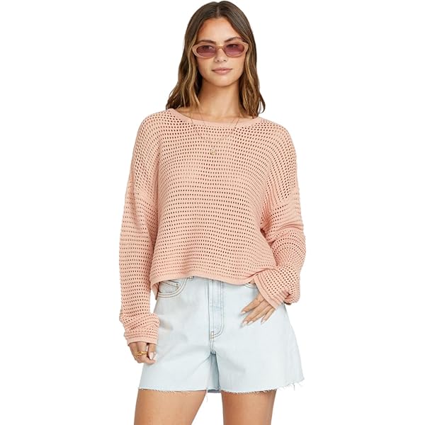 Billabong - Womens Good Catch Long Sleeve Knit Top, Color Dark