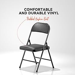 Nazhura 4 Pack Folding Chairs with Padded Cushion
