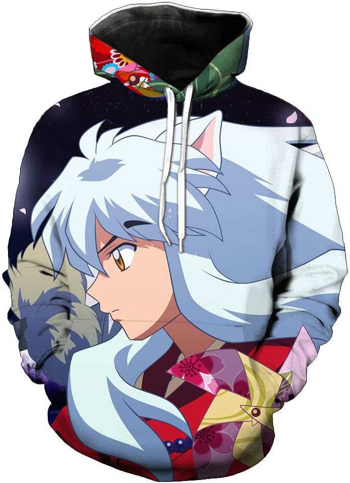 Qushy Unisex Men Women Inuyasha Hoodie Outwear Jacket