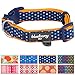Blueberry Pet 6 Patterns Multicolor Polka Dot Neoprene Padded Adjustable Dog Collar in Passion Orange, Small, Neck 12