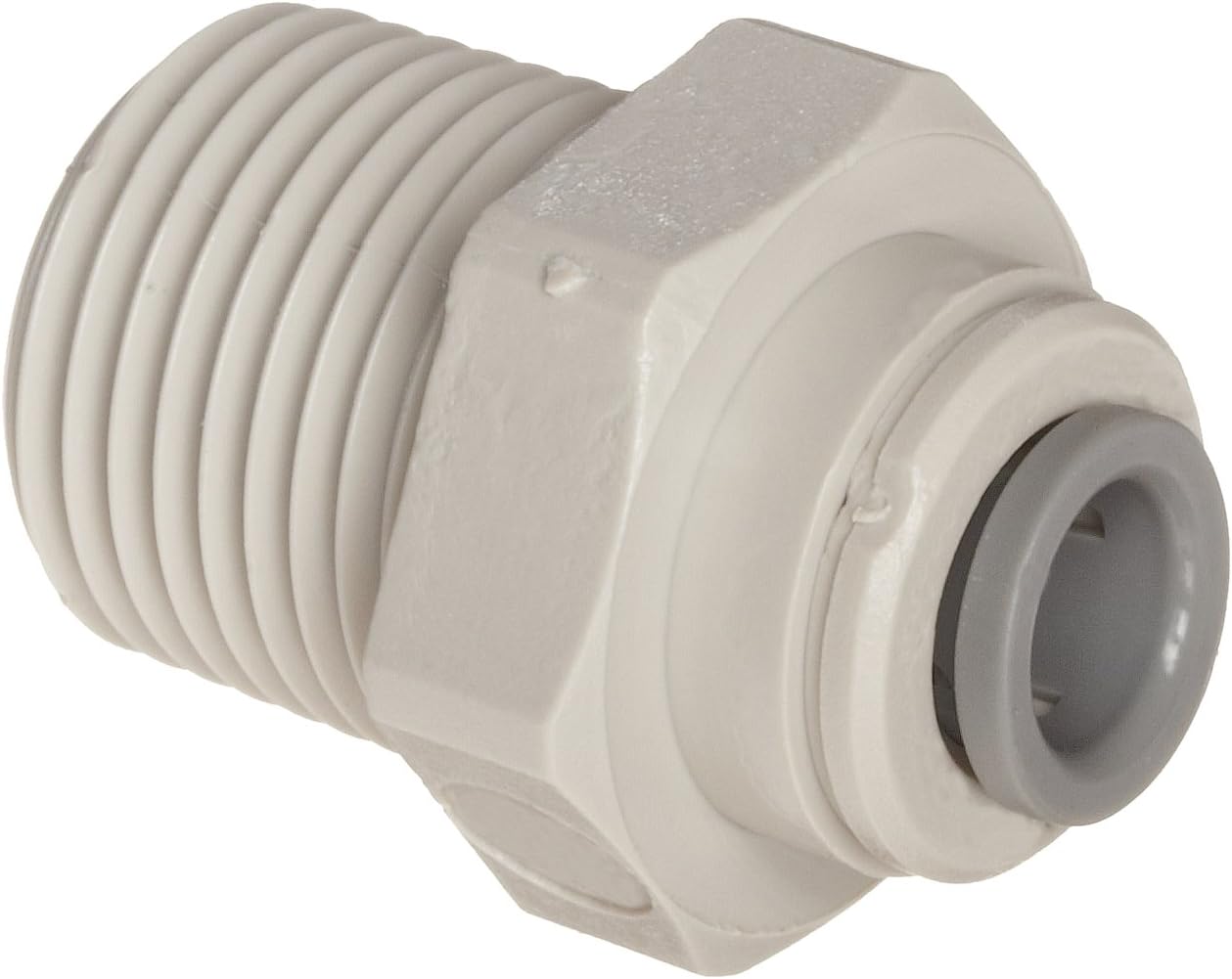John Guest Straight Adaptor 1/4 inch Tube OD x 3/8 inch NPTF Male Thread (one Supplied), Gray, 1/4" Tube OD x 3/8" NPTF Male