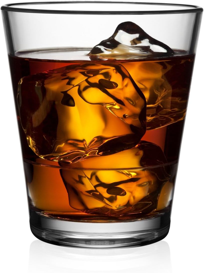 BarLuxe Staxx Collection 10 Ounce Tritan Rocks Bar Glass, Set of 6