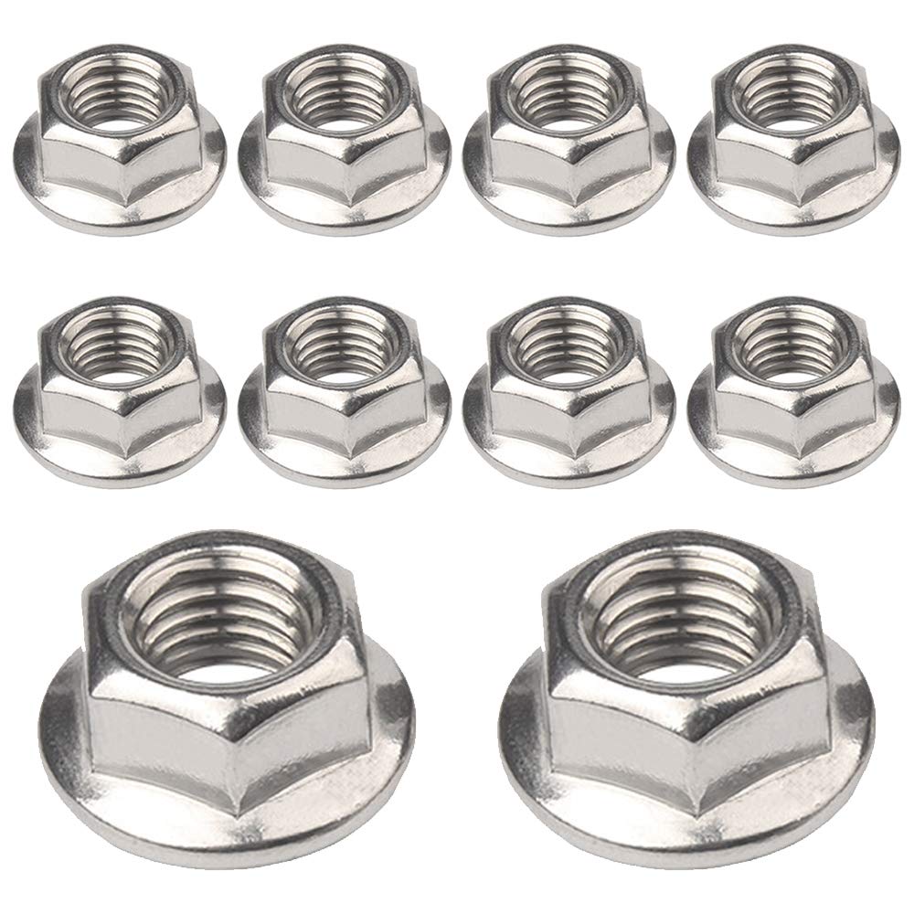 YOFASEN Hex Flange Nuts - Hex Machine Screw Nuts Hex Nut for Woods, Metals, Plastics, M12-10pcs