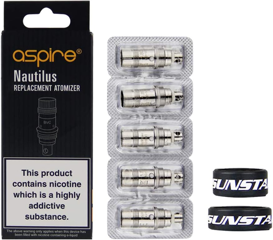 Aspire Nautilus Coils 1.8 ohm BVC Replacement Atomizer for Aspire K3 Nautilus GT Mini 2 2S Tank Premium Zelos 2.0 Nautilus GT AIO K3 Starter Kit, Pack of 5